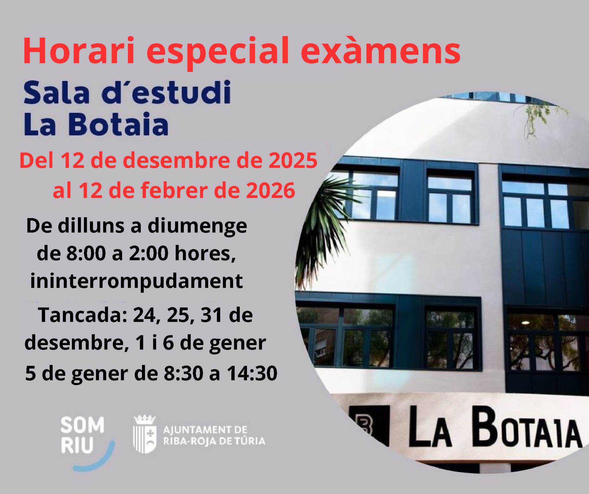 HORARIO ESPECIAL LA BOTAIA