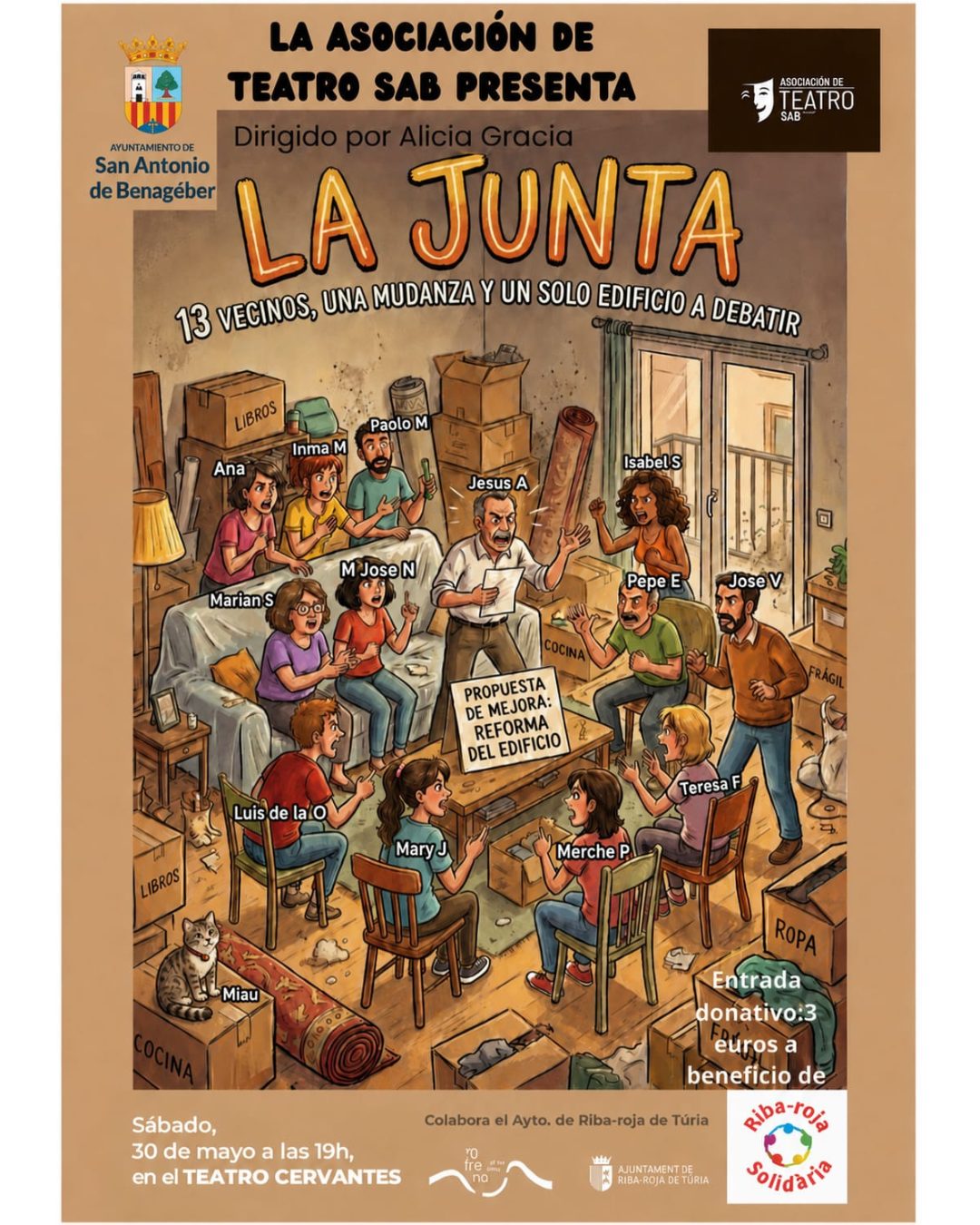 ONG Riba-roja Solidària i la Asociació de Teatre SAB