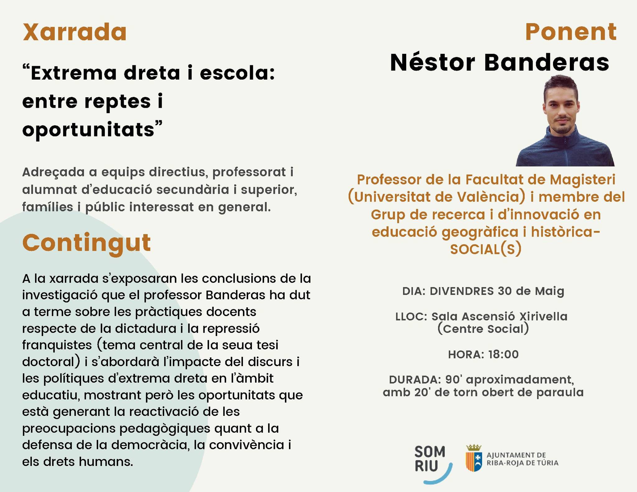 Charla "Extrema derecha y escuela: entre retos y oportunidades"
