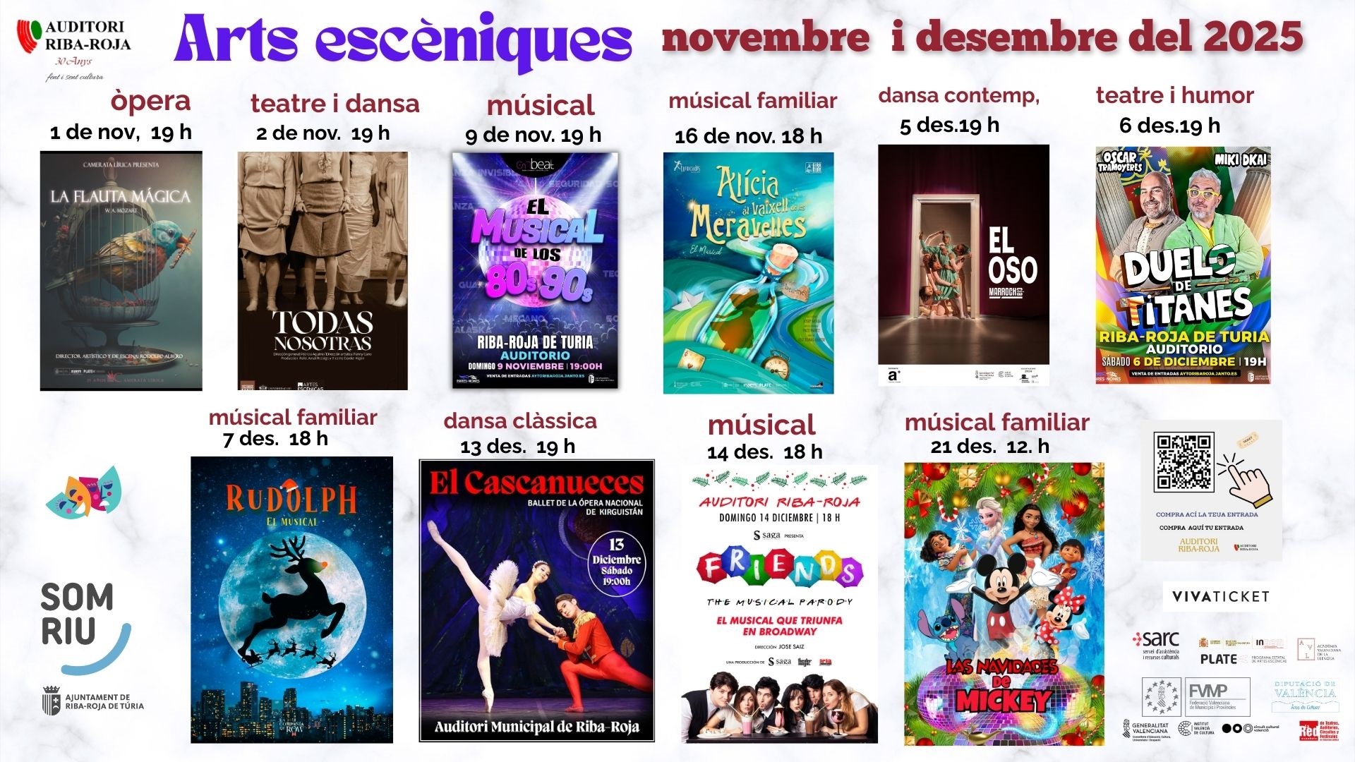 Programació d'arts escèniques previstes novembre i decembre