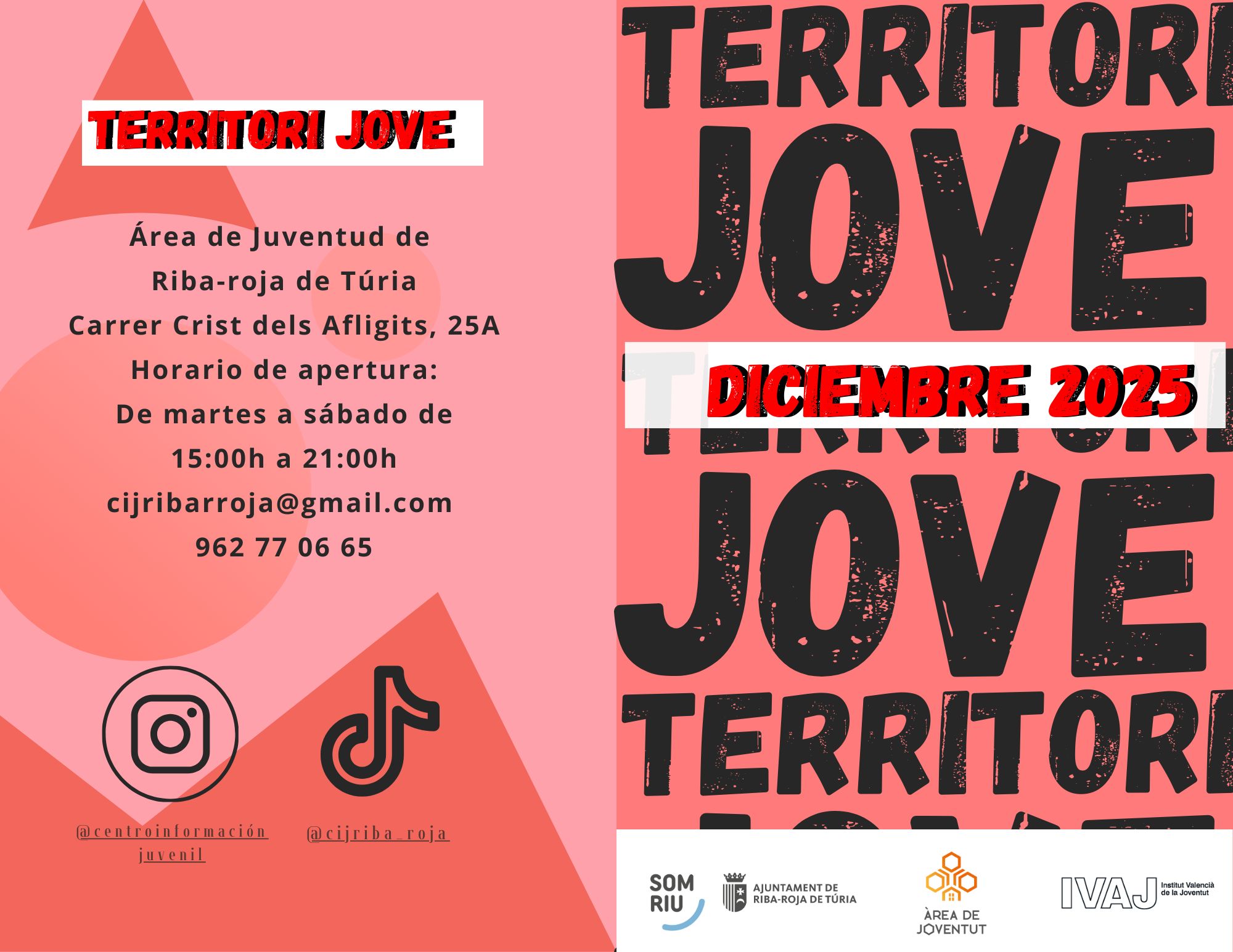 Programación de diciembre en Territori Jove.