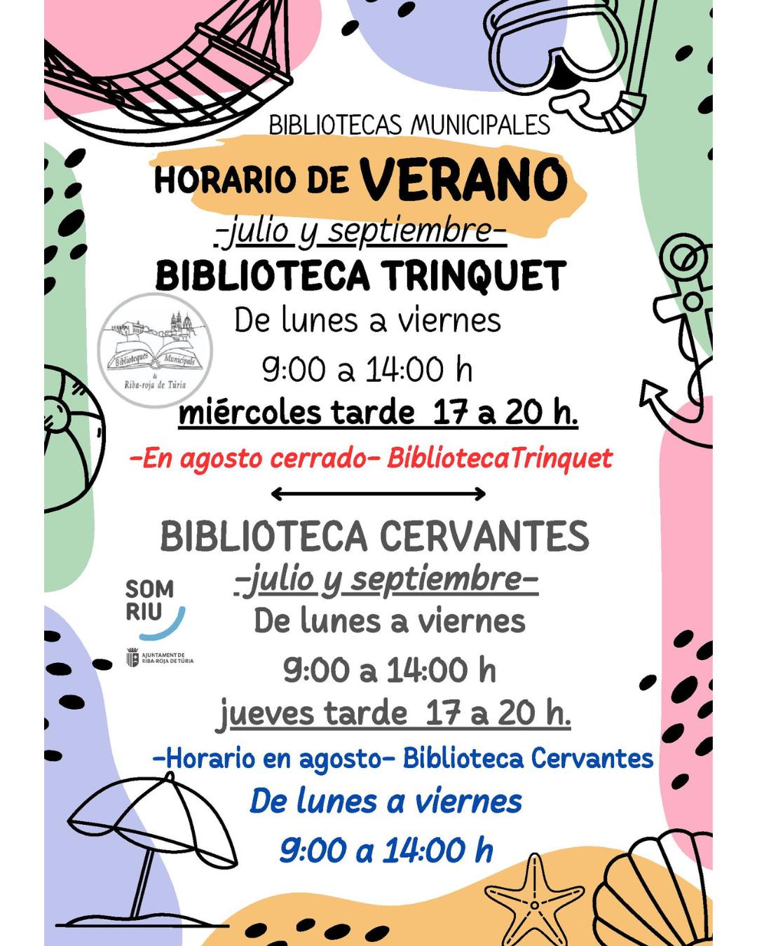 Horari d'estiu de les Biblioteques Municipals