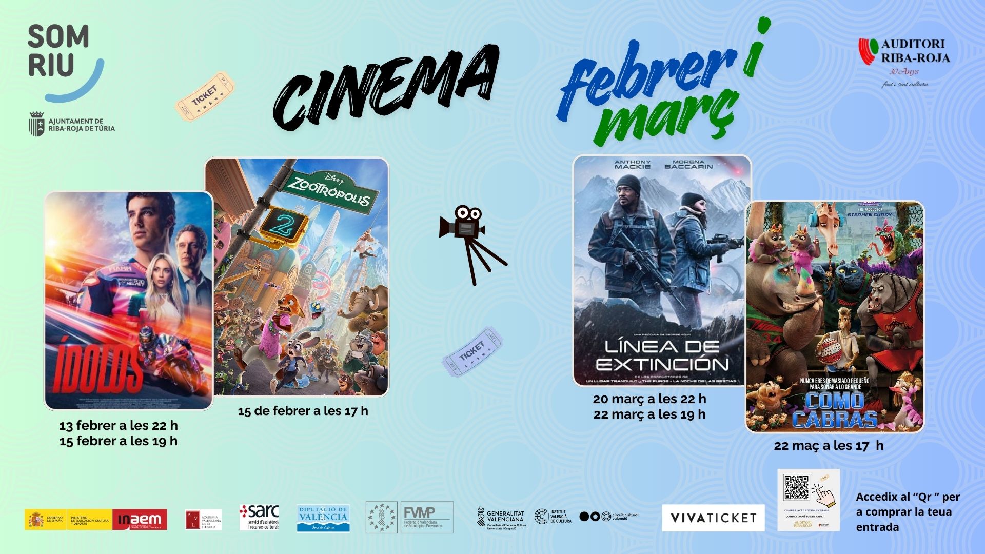 Programació de cinema a l'Auditori febrer i març