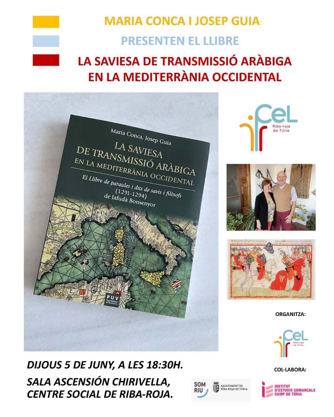 El Centro de Estudios Locales, CEL presenta el libro "La saviesa de transmissió aràbiga en la Mediterrània Occidental"