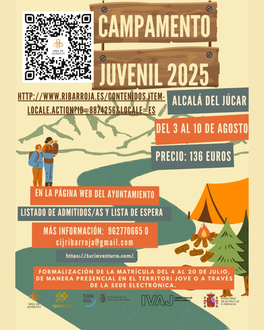 Formalització de la matrícula del Campament Juvenil Municipal Estiu 2025