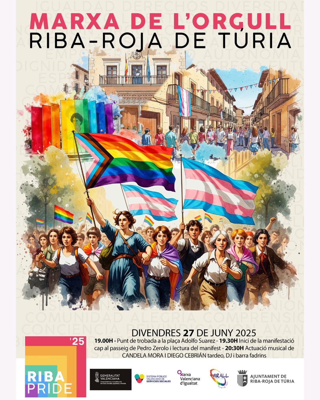 Marcha del Orgullo en Riba-roja de Túria el 27 de junio