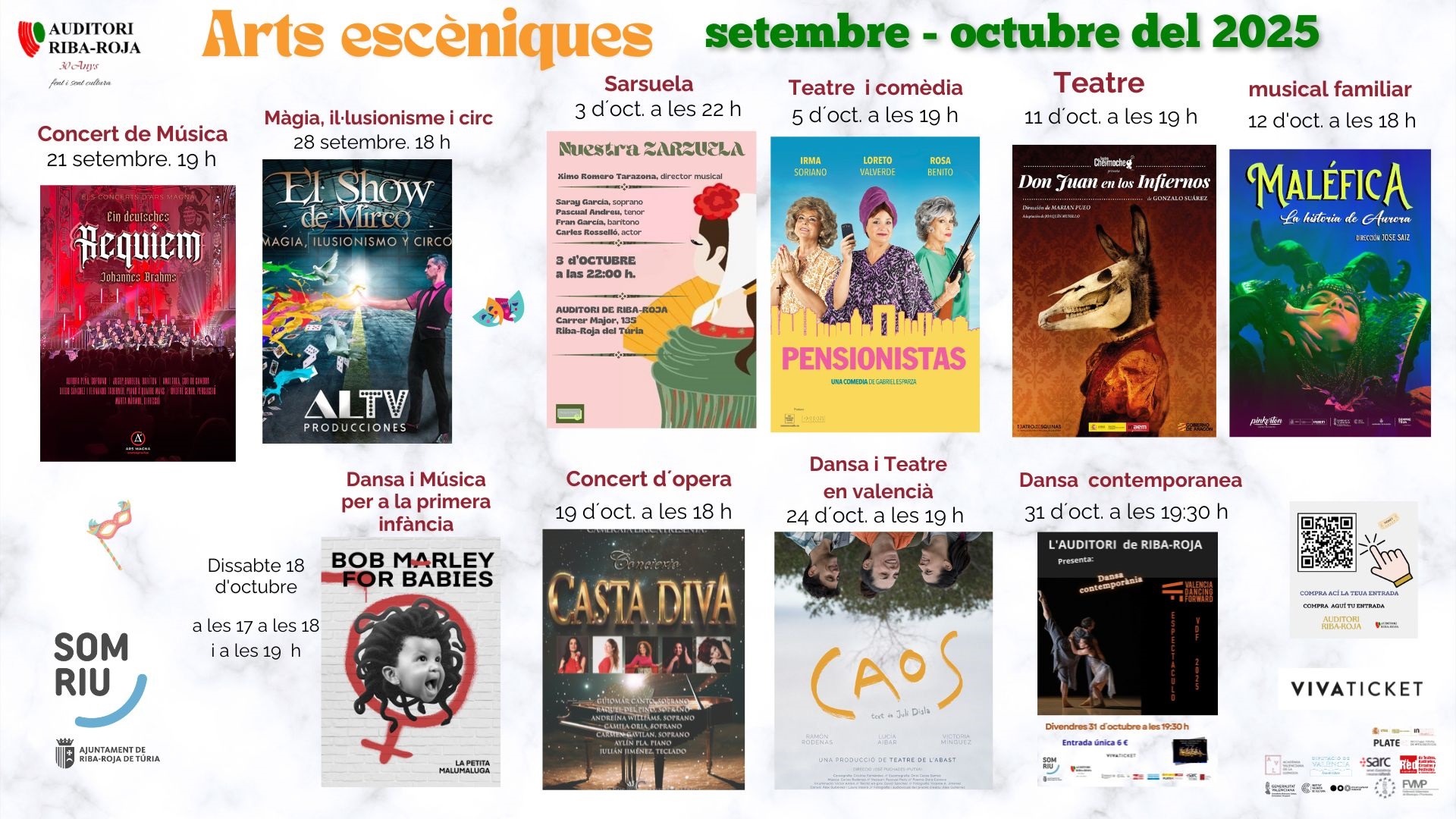 Programació d'arts escèniques previstes setembre-octubre